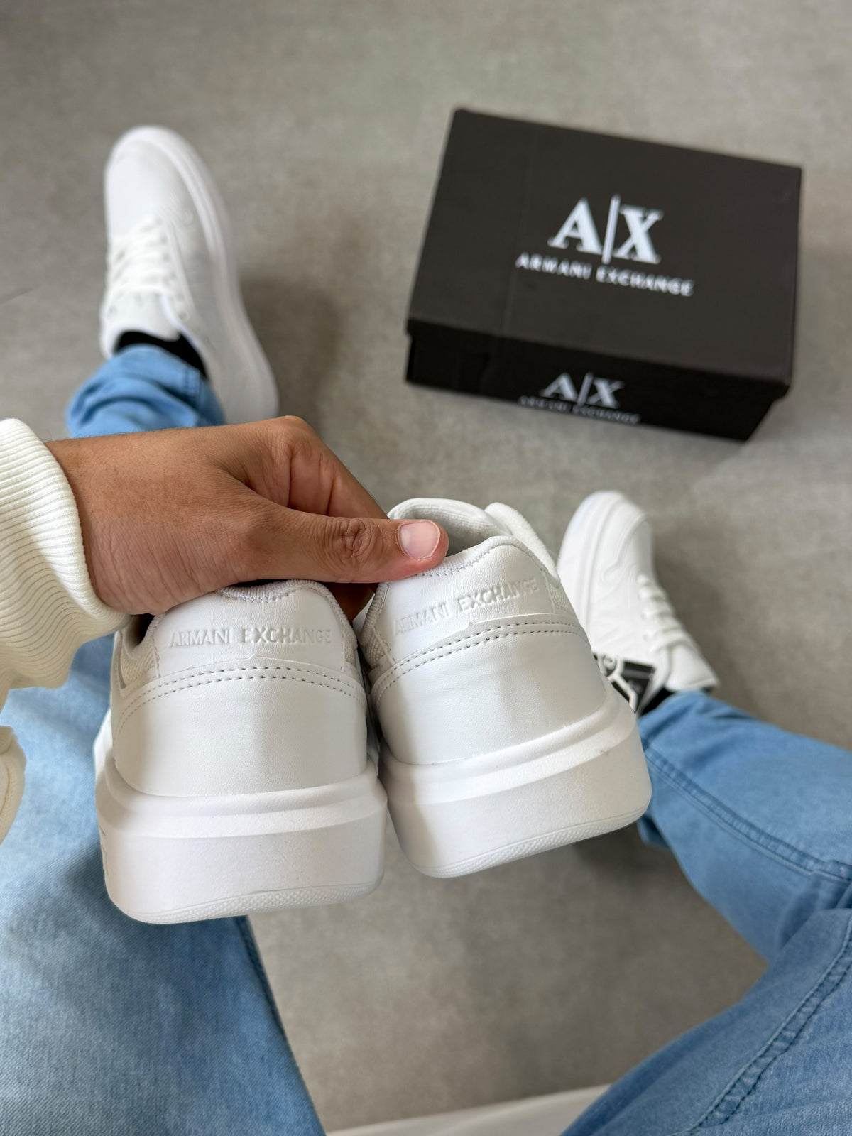 Tênis Armani AX Exangue Branco/Preto