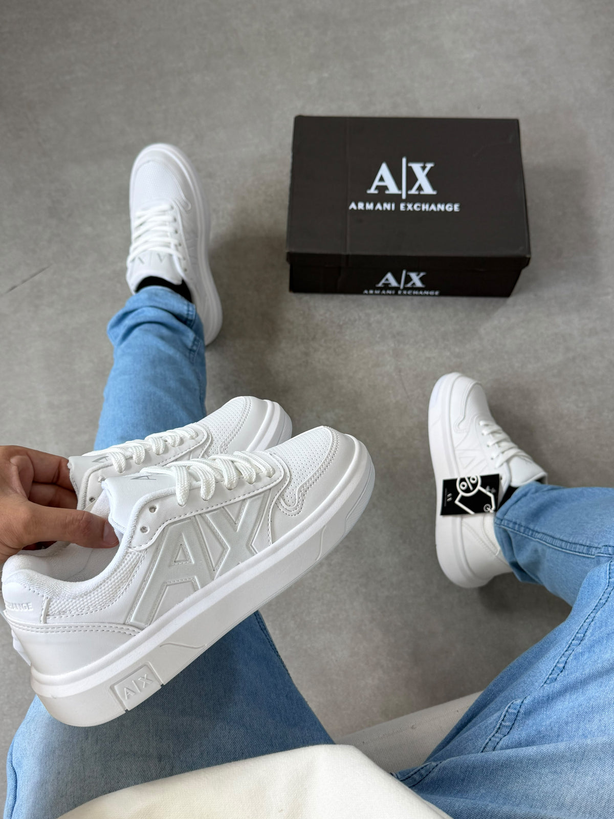 Tênis Armani AX Exangue Branco/Preto