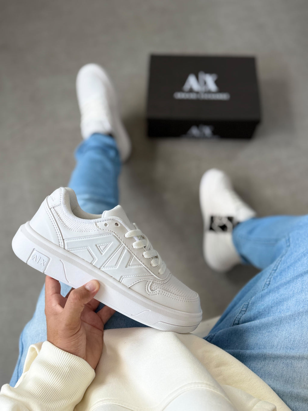 Tênis Armani AX Exangue Branco/Preto